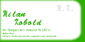 milan kobold business card